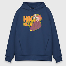 Толстовка оверсайз мужская Nice recieve, цвет: тёмно-синий