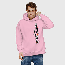 Толстовка оверсайз мужская Haikyuu!!, цвет: светло-розовый — фото 2
