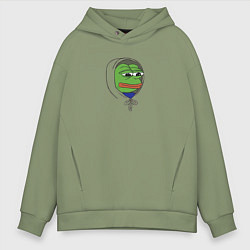 Толстовка оверсайз мужская Pepe in the hoodie, цвет: авокадо