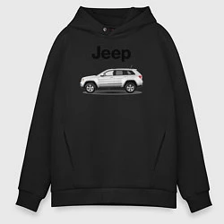 Толстовка оверсайз мужская Jeep, цвет: черный