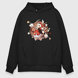 Толстовка оверсайз мужская GENSHIN IMPACT, цвет: черный