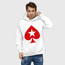 Толстовка оверсайз мужская Покер Пики Poker Stars, цвет: белый — фото 2