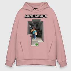 Толстовка оверсайз мужская Minecraft, цвет: пыльно-розовый