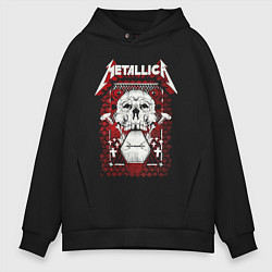 Толстовка оверсайз мужская Metallica art 01, цвет: черный