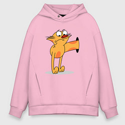 Толстовка оверсайз мужская Котопес, цвет: светло-розовый