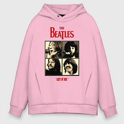 Толстовка оверсайз мужская The Beatles LET IT BE, цвет: светло-розовый