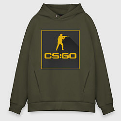 Толстовка оверсайз мужская CS GO Z, цвет: хаки