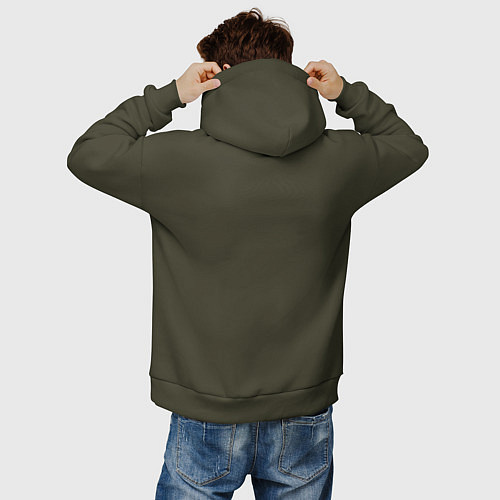 Мужское худи оверсайз Лиса / Хаки – фото 4