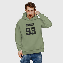 Толстовка оверсайз мужская BTS - Suga 93, цвет: авокадо — фото 2