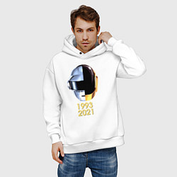 Толстовка оверсайз мужская Daft Punk, цвет: белый — фото 2