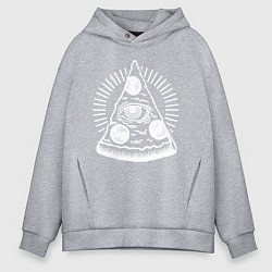 Толстовка оверсайз мужская Иллюминатская пицца, цвет: меланж