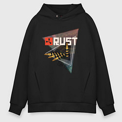 Толстовка оверсайз мужская Rust Стучим в дверь соседу Раст, цвет: черный