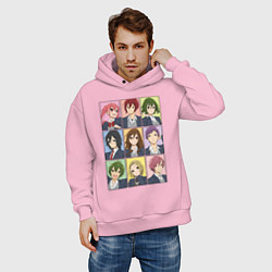 Толстовка оверсайз мужская Horimiya characters, цвет: светло-розовый — фото 2