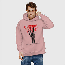 Толстовка оверсайз мужская Cannibal Corpse Труп Каннибала Z, цвет: пыльно-розовый — фото 2