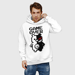 Толстовка оверсайз мужская MONOKUMA GAME OVER, цвет: белый — фото 2