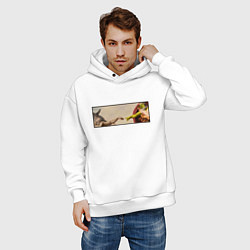 Толстовка оверсайз мужская Шрек: Сотворение ослика, цвет: белый — фото 2