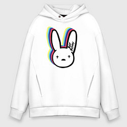 Толстовка оверсайз мужская Bad Bunny logo, цвет: белый