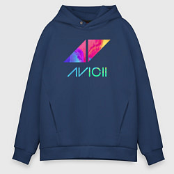 Толстовка оверсайз мужская AVICII RAIBOW, цвет: тёмно-синий