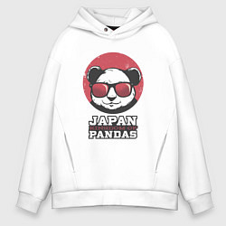 Толстовка оверсайз мужская Japan Kingdom of Pandas, цвет: белый