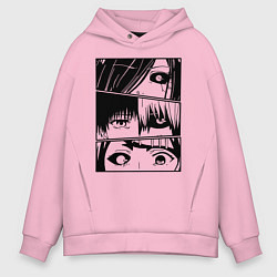 Толстовка оверсайз мужская Токийский Гуль, цвет: светло-розовый