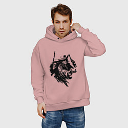 Толстовка оверсайз мужская Опасный техас, цвет: пыльно-розовый — фото 2