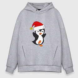 Толстовка оверсайз мужская Happy Pinguin, цвет: меланж