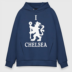 Толстовка оверсайз мужская I LOVE CHELSEA, цвет: тёмно-синий