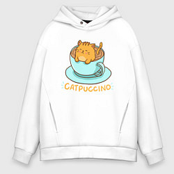 Толстовка оверсайз мужская Catpuccino, цвет: белый