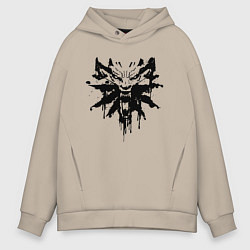 Толстовка оверсайз мужская The Witcher подтеки лого, цвет: миндальный