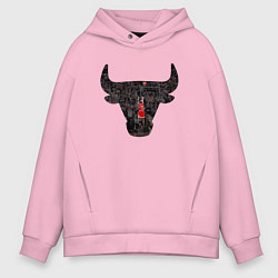 Толстовка оверсайз мужская Bulls - Jordan, цвет: светло-розовый