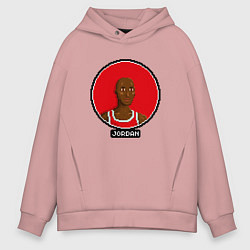 Толстовка оверсайз мужская Retro Jordan, цвет: пыльно-розовый