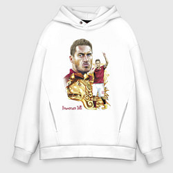 Толстовка оверсайз мужская Francesco Totti Roma Italy Captain, цвет: белый