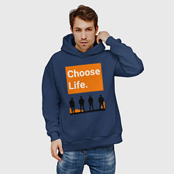 Толстовка оверсайз мужская Choose Life, цвет: тёмно-синий — фото 2