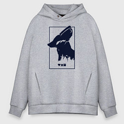 Толстовка оверсайз мужская Love Death And Robots Доброй охоты, цвет: меланж