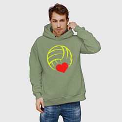 Толстовка оверсайз мужская Volleyball Heart, цвет: авокадо — фото 2