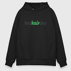 Толстовка оверсайз мужская BadHairDay, цвет: черный