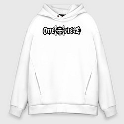 Толстовка оверсайз мужская One Piece Большой куш логотип, цвет: белый