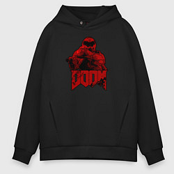 Толстовка оверсайз мужская DOOM RED, цвет: черный