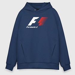 Толстовка оверсайз мужская Formula 1, цвет: тёмно-синий