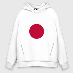 Толстовка оверсайз мужская Япония Японский флаг, цвет: белый