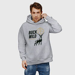 Толстовка оверсайз мужская Buck Wild, цвет: меланж — фото 2