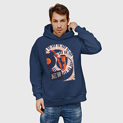 Толстовка оверсайз мужская Джаз, цвет: тёмно-синий — фото 2