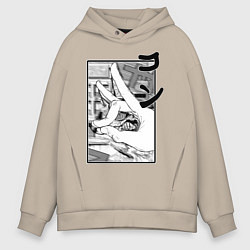 Толстовка оверсайз мужская Chainsaw man Kon, цвет: миндальный