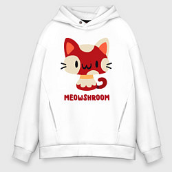 Толстовка оверсайз мужская Meowshroom, цвет: белый