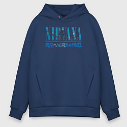 Толстовка оверсайз мужская Nirvana Нирвана Рок Rock, цвет: тёмно-синий