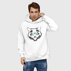 Толстовка оверсайз мужская Angry Cat, цвет: белый — фото 2