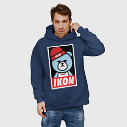 Толстовка оверсайз мужская IKON YG Bear Dope, цвет: тёмно-синий — фото 2