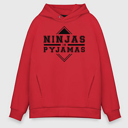 Толстовка оверсайз мужская Ninjas In Pyjamas, цвет: красный