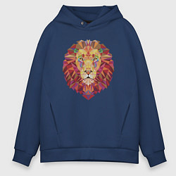 Толстовка оверсайз мужская Lion Puzzle, цвет: тёмно-синий