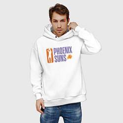 Толстовка оверсайз мужская NBA - Suns, цвет: белый — фото 2